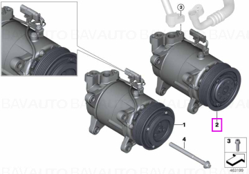 Compresor Aer Conditionat, fara cupla magnetica (R134A/R1234YF) - BMW Seria 1 F52, Seria 2 F45 F46, Seria 7 G11 G12, X1 F48, X2 F39, X3 F25, X4 F26 - Mini Cabrio F57, Clubman F54, Countryman F60, F55 F56	