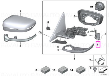 67135A3DB21 - Modul electronic oglinda laterala, stanga - BMW Seria 2 G42 G87 M2, Seria 3 G20 G21 G28 G80 G81 M3, Seria 4 G22 G23 G26 G82 G83 M4, i3L G28, i4 G26 - Original BMW
