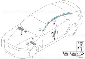 Airbag pentru zona capului, pe partea stanga - BMW Seria 4 G26, i4 G26