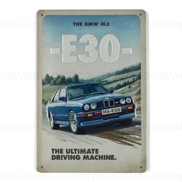 Placuta metalica "BMW E-30" (albastra, 20x30) - BMW