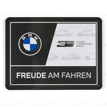 Placuta metalica BMW "Placerea de a conduce" (neagra, 15x20) - BMW