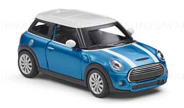 80442447939 - Miniatura Mini Cooper S Pull Back F56, Albastru - 1:36 - Original BMW - Mini