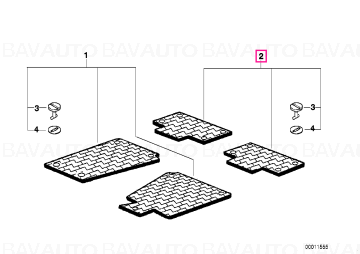 82559405044 - Set rubber mats rear ANTHRAZIT - Original BMW