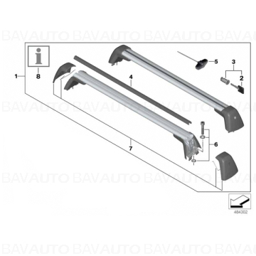 82712365397 - Set bare transversale pentru transport - BMW Seria 6 G32 GT | Original BMW