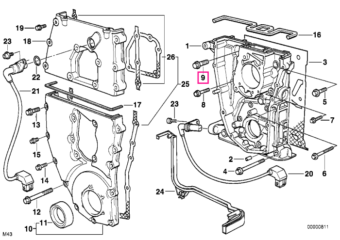 Șurub hexagonal cu șaibă M10X25-10.9ZNS3 - BMW