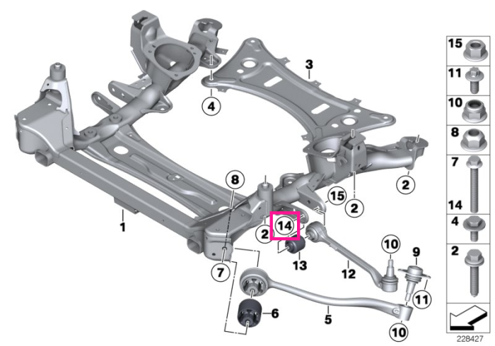 Șurub hexagonal cu flanșă M12X1,5X80-10.9 - BMW