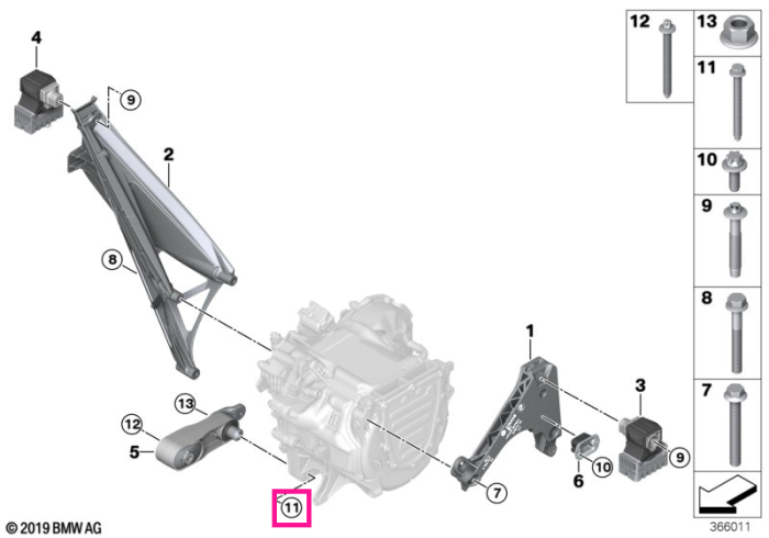 Șurub hexagonal M12X1,5X12510.9 - BMW