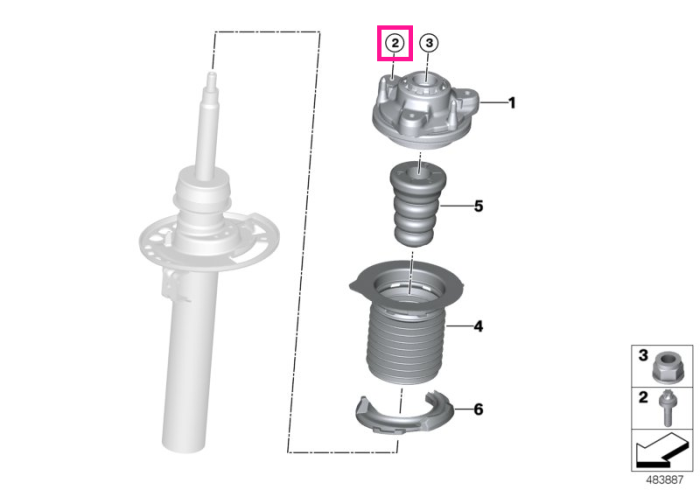 Surub multifuncțional ASA, punte fata (M8x35 10,9) - BMW Seria 2 G42, Seria 3 G20 G21 G28, Seria 4 G26, i3L G28, i4 G26, iX3 G08, X3 G01 G08 G45 G48, X4 G02