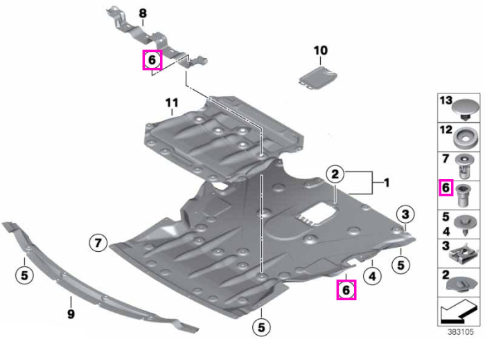 Piulita nit pop (M6) - BMW Seria 1, Seria 2, Seria 3, Seria 4, Seria 5, Seria 6, Seria 7, i3L, i4, X1, X1L, X2, X7, Zinoro - Mini Countryman