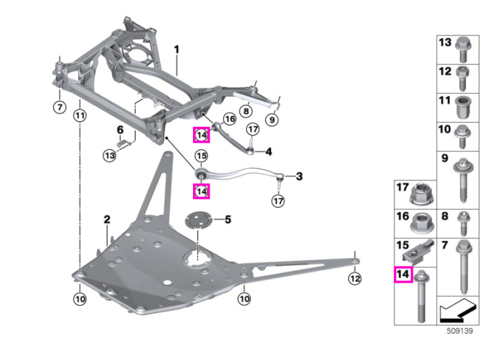 Surub multifunctional M12x1.5x100 - BMW Seria 2 G87 M2, Seria 3 G80 G81 M3, Seria 4 G82 G83 M4, MS BMW Motorsport