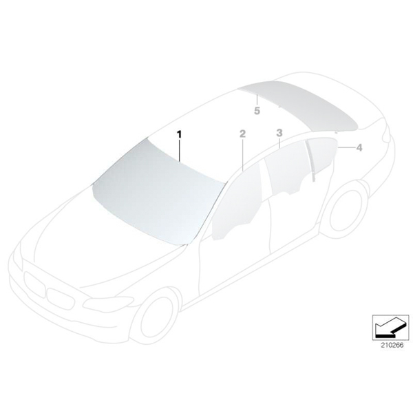 Parbriz tenta verde cu parasolar gri - BMW Seria 5 F10, F11