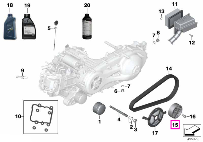 Rola ghidare curea auxiliara - BMW Motorrad K08 (C 400 GT), K09 (C 400 X)