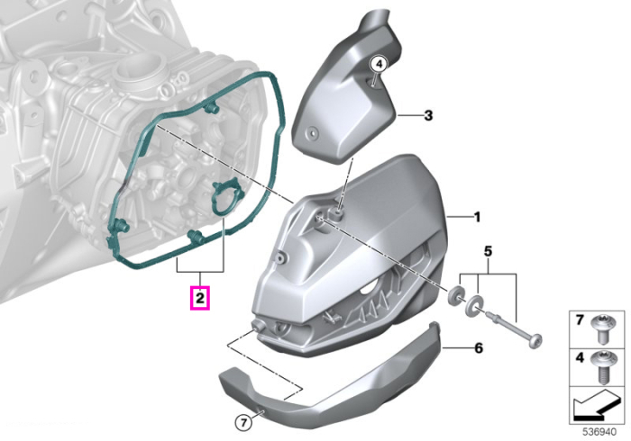 Set garnituri capac chiulasa, stanga - BMW Motorrad KA1 (R 1300 GS), KA2 (R 1300 GS Adventure), KA3 (R 1300 RT), KA4 (R 1300 R), KA5 (R 1300 RS)