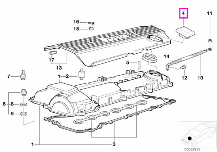 Buson gat umplere ulei motor, M Power - BMW Seria 3 E36 E46, Z3 E36