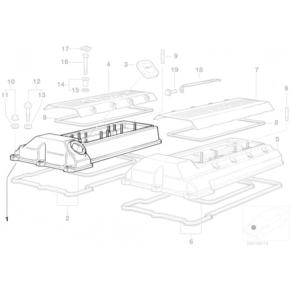 Capac chiulasa dreapta - BMW Seria 5 E39, Seria 7 E38, X5 E53