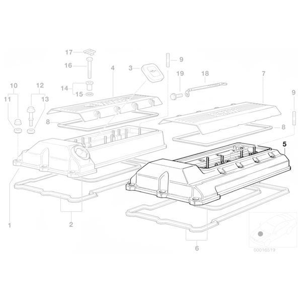 Capac chiulasa stanga - BMW Seria 5 E39, Seria 7 E38