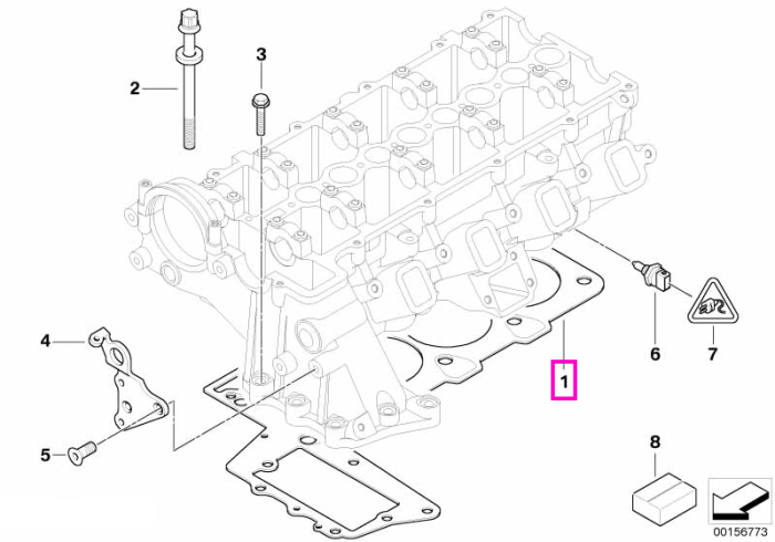Garnitura chiulasa, fara azbest, un orificiu de identificare - BMW Seria 1 E87, Seria 3 E46 E90 E91, Seria 5 E60 E61, X3 E83