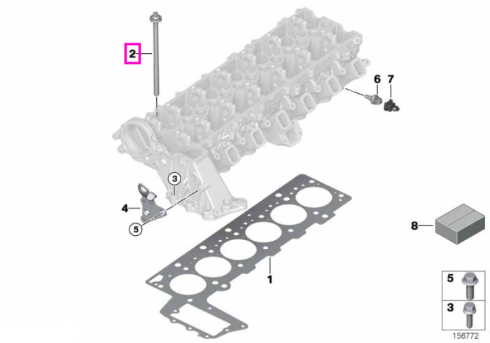 Set suruburi chiulasa - BMW Seria 3 E90 E91 E92 E93, Seria 5 E60 E61, Seria 6 E63 E64, Seria 7 E65 E66, X3 E83, X5 E70, X6 E71 - tip motor M57N2