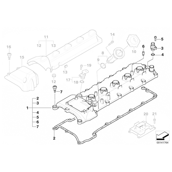 Capac chiulasa c1-5 - BMW Seria 5 E60, E61 M5, Seria 6 E63, E64 M6