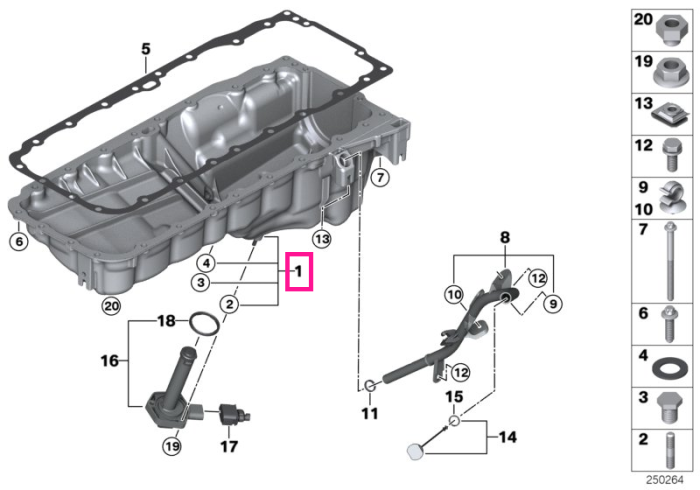 Baie ulei motor - BMW Seria 3 E90 E91 E92 E93, Seria 5 F07 F10 F11, Seria 7 F01 F02