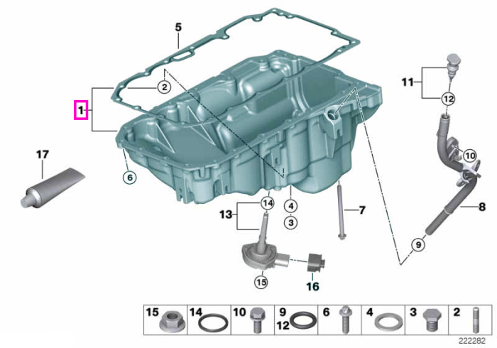 Baie de ulei, garnitura inclusa - BMW Seria 3 E90 E91 E92, X1 E84