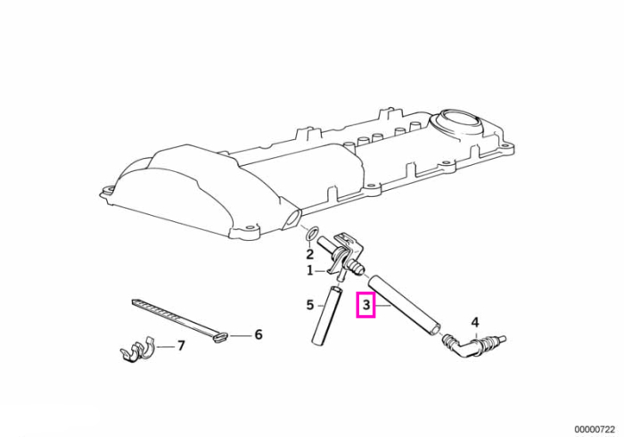 Furtun ventilatie carter - BMW Seria 5 E34 - tip motor M50