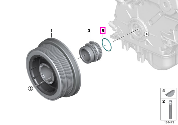 Garnitura "O-ring" etansare vibrochen, 39.4x2.2mm - BMW Seria 3 E90 E91 E92 E93, Seria 5 E60 E61, Seria 6 E63 E64, Seria 7 E65 E66, X3 E83