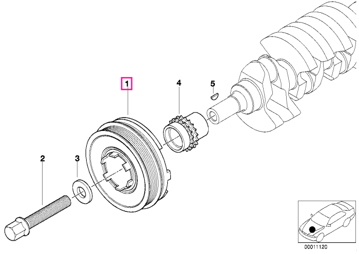 Fulie vibrochen (arbore cotit) - BMW Seria 3 E46, Seria 5 E39