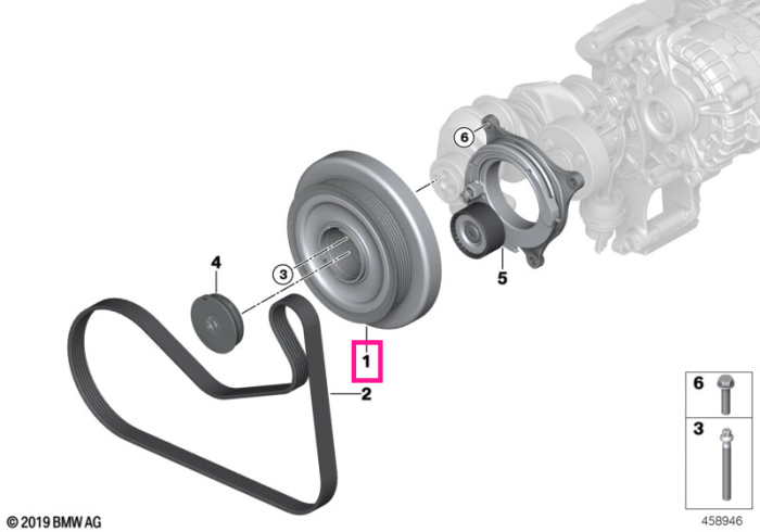 Fulie vibrochen (arbore cotit) - BMW Seria 5 G30 G31, Seria 7 G11 G12, X5 G05, X6 G06, X7 G07