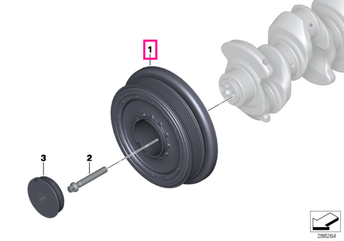 Fulie vibrochen (arbore cotit) - BMW Seria 5 F10 F11, Seria 7 F01 F02, X5 E70 F15, X6 E71 F16
