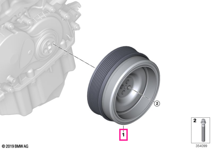 Fulie vibrochen (arbore cotit) - BMW Seria 2 F45, X1 F48 F49, X2 F39 - Mini Countryman F60