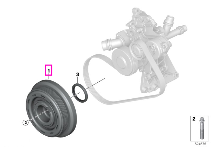 Fulie vibrochen (arbore cotit) - BMW Seria 4 G22 G23, Seria 5 G60, Seria 7 G70, X5 G05 G18, X6 G06, X7 G07, XM G09