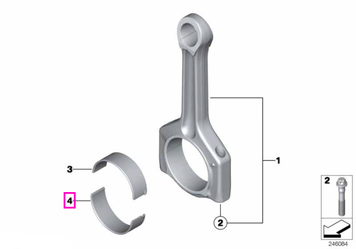 Cuzinet biela, cod culoare rosu, 50mm - BMW Seria 1, Seria 2, Seria 3, Seria 4, Seria 5, Seria 6, Seria 7, MS, X1, X3, X4, X5, X6, Z4
