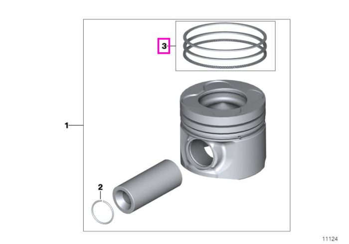 Kit reparatie segmenti piston ( (0) )- BMW Seria 1 E87, Seria 3 E46 E90 E91, Seria 5 E60 E61, X3 E83, X5 E53