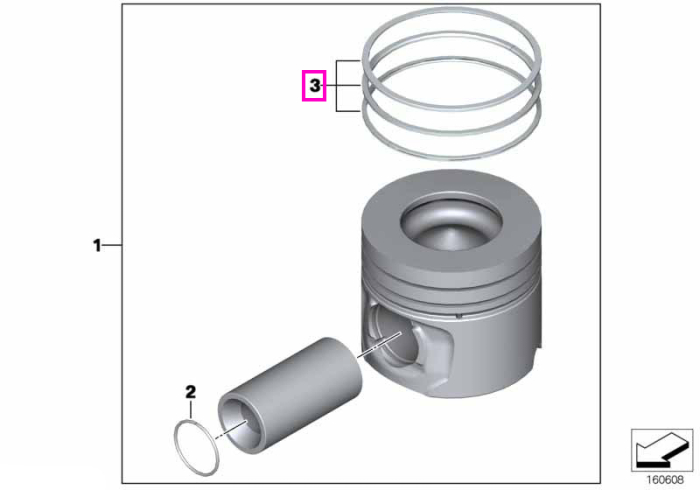 Kit reparatie segmenti piston ( (0) ) - BMW Seria 3 F30 F31 F34, Seria 4 F32 F33 F36, Seria 5 F07 F10 F11, Seria 6 F06 F12 F13, Seria 7 F01 F02, X3 F25, X4 F26, X5 F15, X6 F16