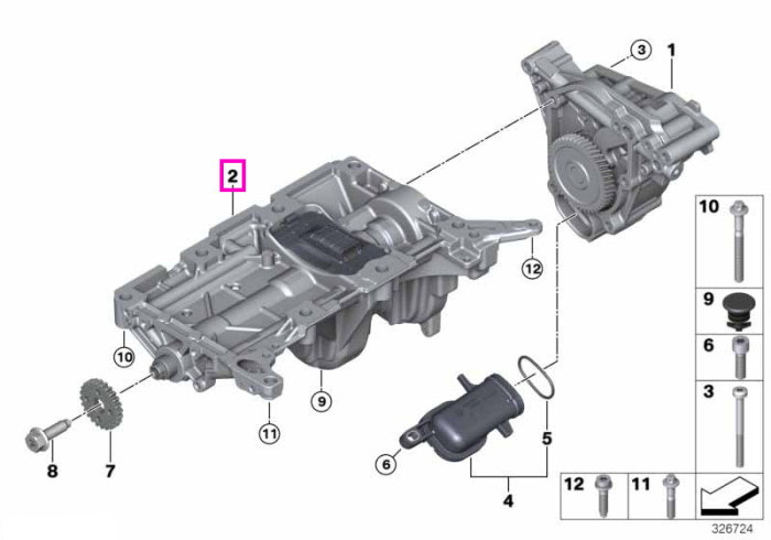 Ansamblu arbore de echilibrare - BMW Seria 1 F20 F21, Seria 2 F22 F23, Seria 3 F30 F31 F34 F35, Seria 4 F32 F33 F36, Seria 5 F07 F10 F11 F18, X1 E84, X3 F25, X4 F26, X5 F15, X6 F16, Z4 E89