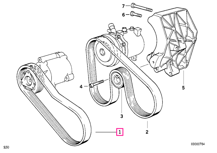 Curea transmisie compresor sistem climatizare (5K X 785) - BMW Seria 3 E36, Z3 E36