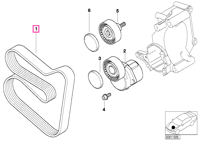 Curea transmisie (6PK X 1733) - BMW Seria 3 E36 E46, Z3 E36