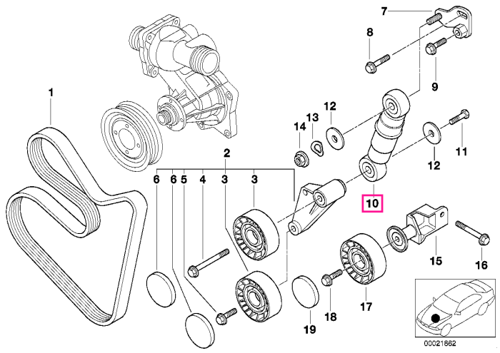 Intinzator curea transmisie - BMW Seria 5 E39, Seria 7 E38, Seria 8 E31, X5 E53