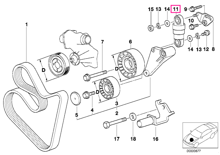 Intinzator curea transmisie - BMW Seria 5 E34 E39, Seria 7 E32 E38, Seria 8 E31