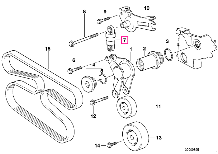 Intinzator curea transmisie - BMW Seria 3 E36, Seria 5 E34 E39, Seria 7 E38