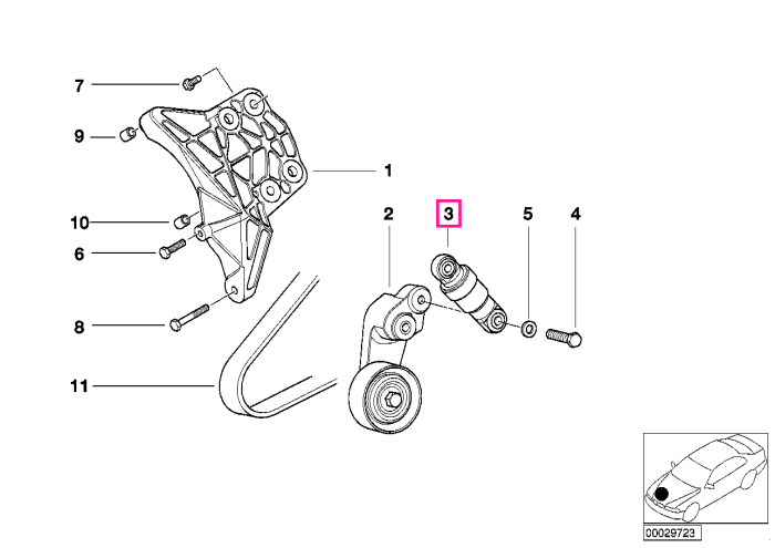 Intinzator curea transmisie - BMW Seria 7 E38
