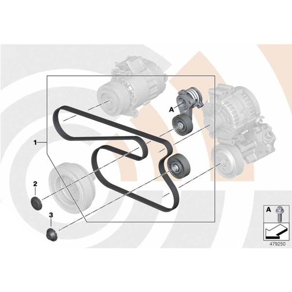 Set reparatie curea pompa de apa si alternator BMW Seria 5 F10, F11; X3 F25 - Value Parts