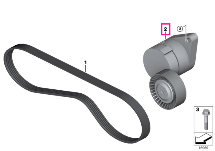 Intinzator curea transmisie compresor sistem climatizare - Seria 3 E46, Seria 5 E39 E60 E61, Seria 7 E65 E66, X3 E83, X5 E53, Z4 E85