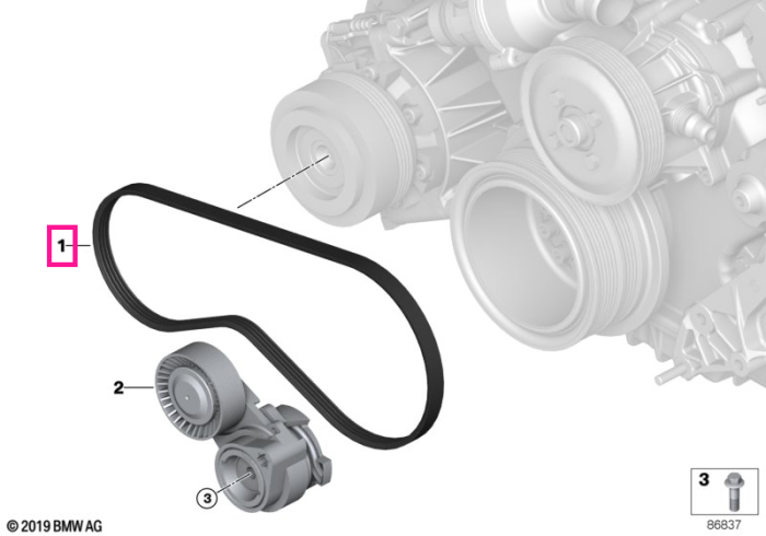 Curea transmisie compresor sistem climatizare (4PK 824) - BMW Seria 5 E60 E61, Seria 6 E63 E64, Seria 7 E65 E66