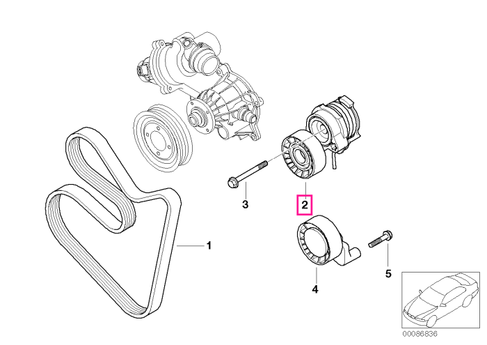 Intinzator curea transmisie - BMW Seria 5 E60 E61, Seria 6 E63 E64, Seria 7 E65 E66, X5 E53