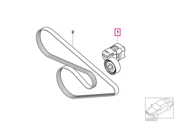 Intinzator mecanic curea transmisie - BMW Seria 1 E81 E82 E87 E88, Seria 3 E90 E91 E92 E93