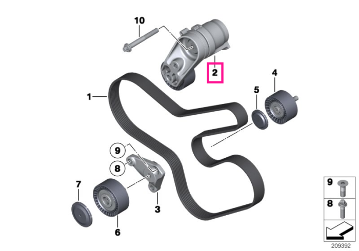 Intinzator mecanic curea transmisie - BMW Seria 3 F30, Seria 5 F10, Seria 7 F01 F02 