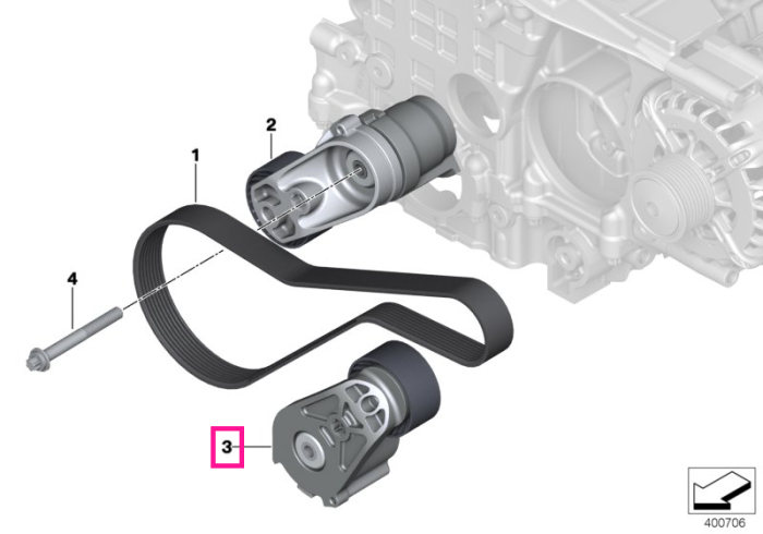 Intinzator curea transmisie - BMW Seria 3 F30, Seria 5 F10, Seria 7 F01 F02