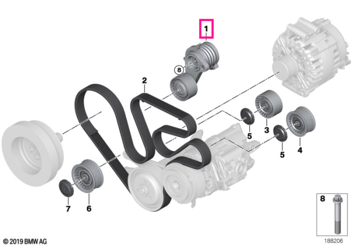 Intinzator curea transmisie - BMW Seria 7 F01 F02, X6 E71